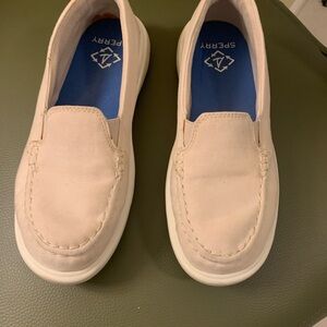 Sperry Tan Canvas Slip-On Shoes